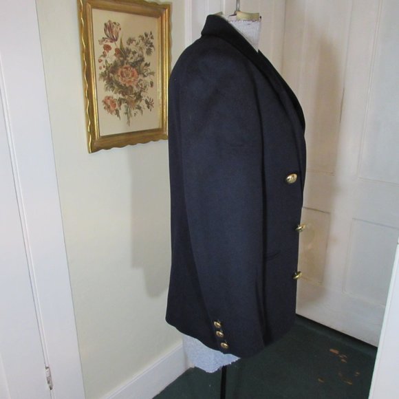 JAEGER Navy Blue Wool Double Breasted Blazer - Picture 5 of 10